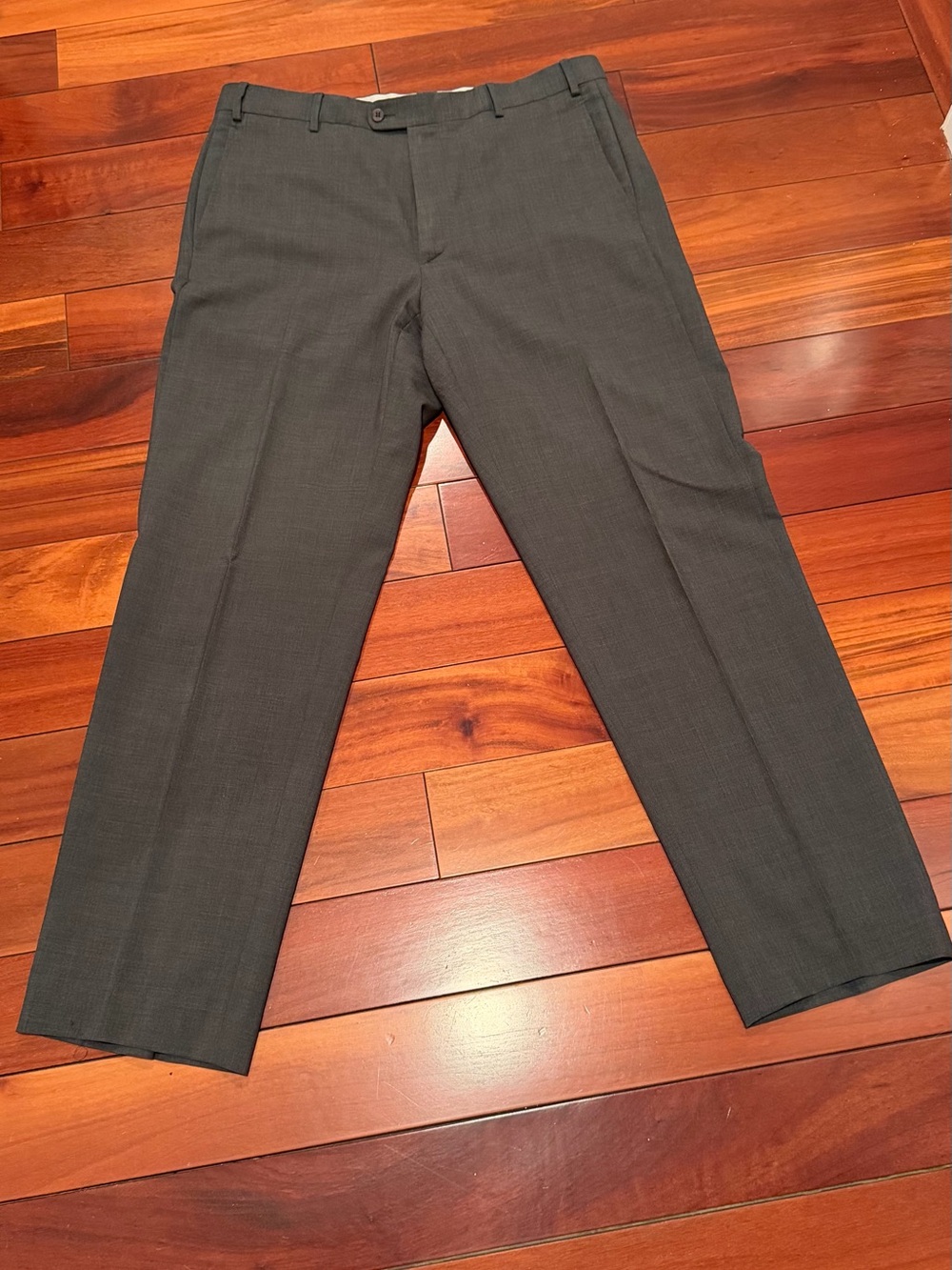 Zanella Stretch Dress Pants in Gray with Cream Lining